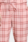 Zivame Checkered Charm Flannel Pyjama Set - Coral Cloud — thumbnail 6